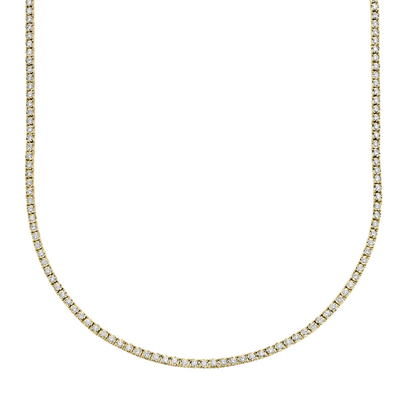 14K White Gold Diamond Small Tennis Necklace-Necklaces-Maurice's Jewelers-YELLOW GOLD-