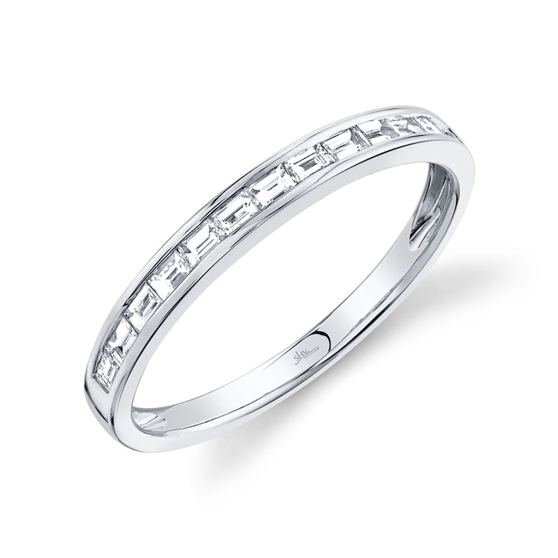 14K Yellow Gold Diamond Baguette Thin Band-Rings-Maurice's Jewelers-WHITE GOLD-