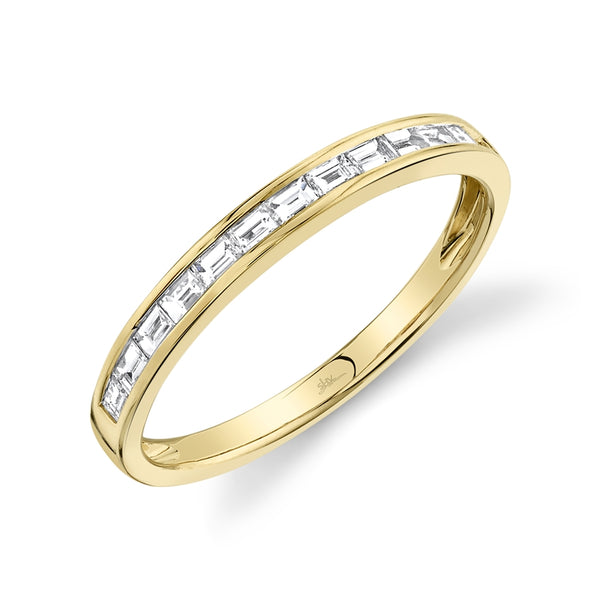 14K Rose Gold Diamond Baguette Thin Band