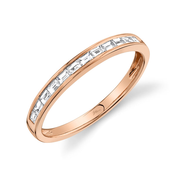 14K Rose Gold Diamond Baguette Thin Band-Rings-Maurice's Jewelers-ROSE GOLD-