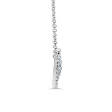 14k White Diamond Pave Circle Necklace