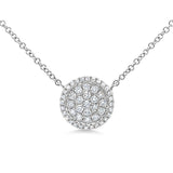 14k White Diamond Pave Circle Necklace-Necklaces-Maurice's Jewelers-