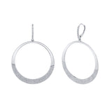 14K Rose Gold Diamond Pave Circle Earrings-Earrings-Maurice's Jewelers-WHITE GOLD-