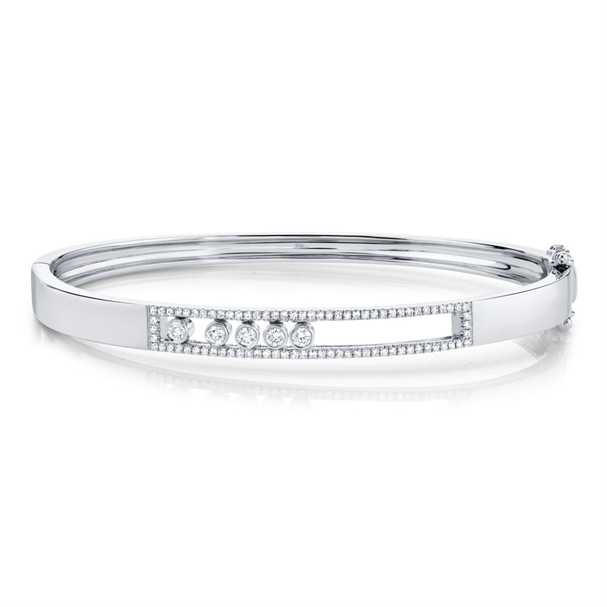 14K White Gold Diamond Slider Bangle-Bracelets-Maurice's Jewelers-WHITE GOLD-