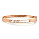 14K White Gold Diamond Slider Bangle