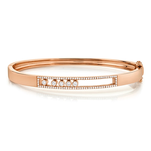 14K White Gold Diamond Slider Bangle