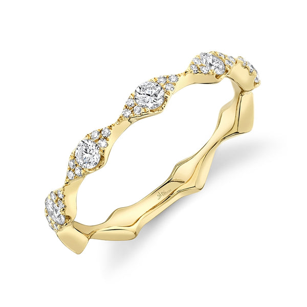 14K Yellow Gold Diamond Free Form Band-Rings-Maurice's Jewelers-YELLOW GOLD-