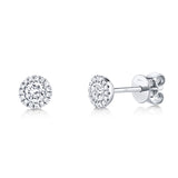 14K Yellow Gold Round Brilliant Diamond Stud Earring-EARRINGS-Maurice's Jewelers-WHITE GOLD-