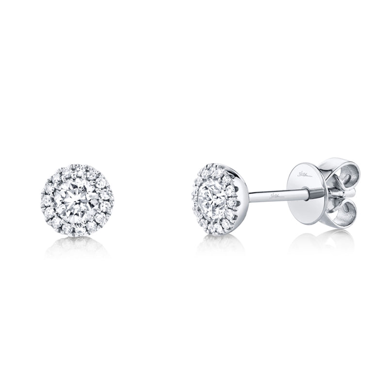 14K Yellow Gold Round Brilliant Diamond Stud Earring-EARRINGS-Maurice's Jewelers-WHITE GOLD-