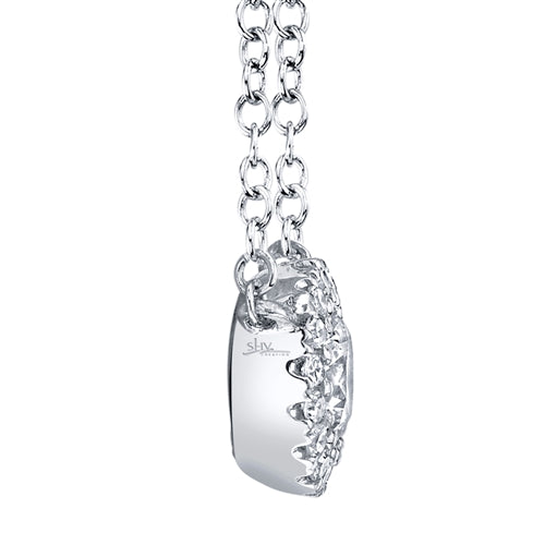 14K White Gold Round Brilliant Diamond Necklace