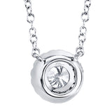 14K White Gold Round Brilliant Diamond Necklace