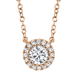 14K Yellow Gold Round Brilliant Diamond Necklace