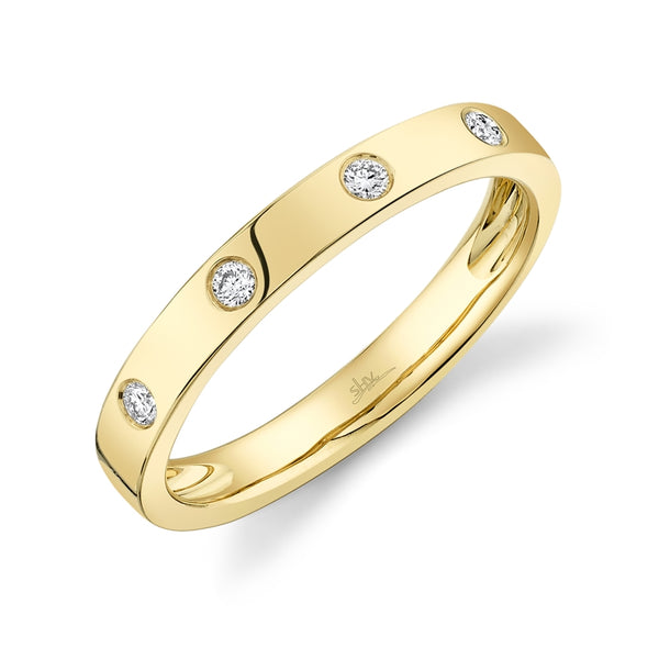 14K White Gold Diamond High Polish Band