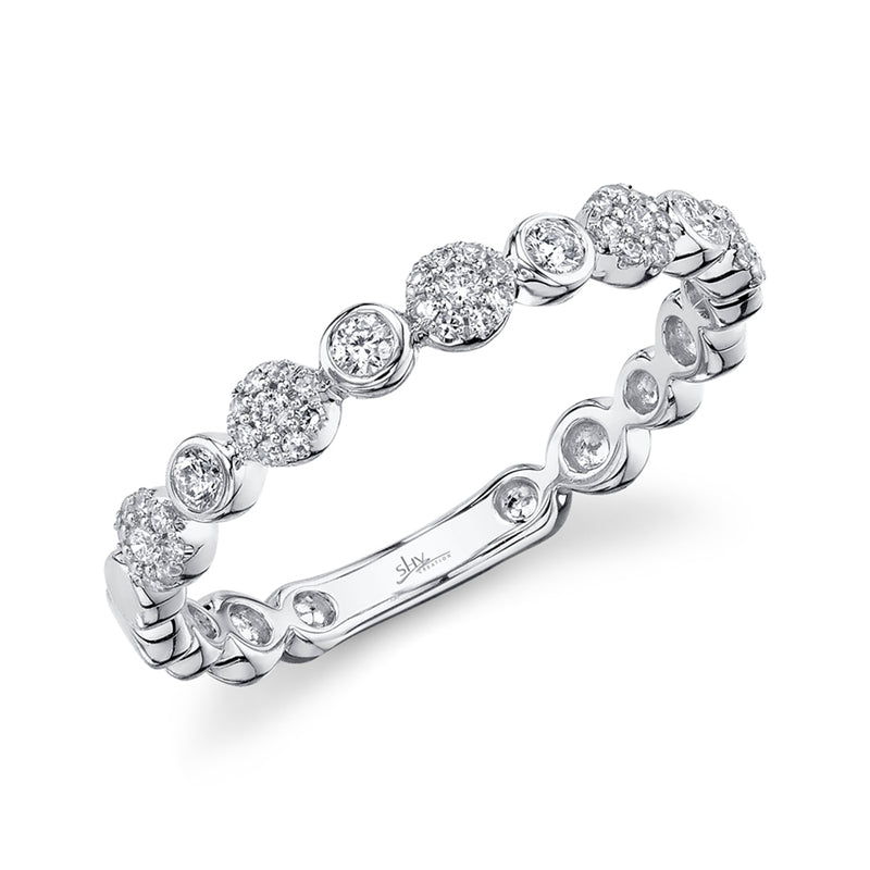 14K Yellow Gold Diamond Circles Band-Rings-Maurice's Jewelers-WHITE GOLD-