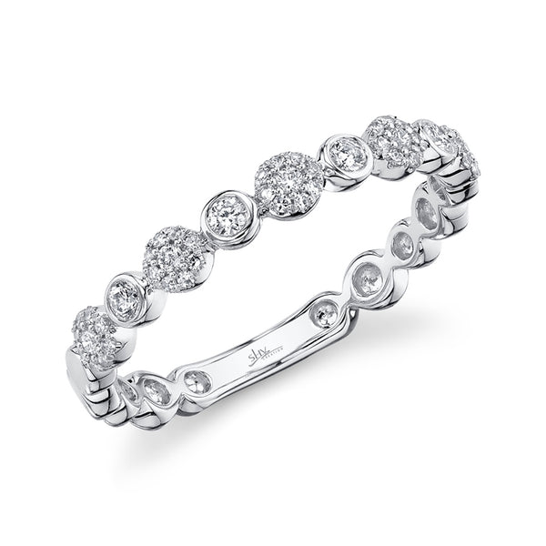 14K White Gold Diamond Circles Band