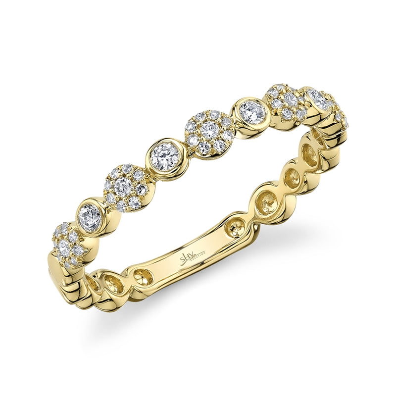 14K Yellow Gold Diamond Circles Band-Rings-Maurice's Jewelers-YELLOW GOLD-