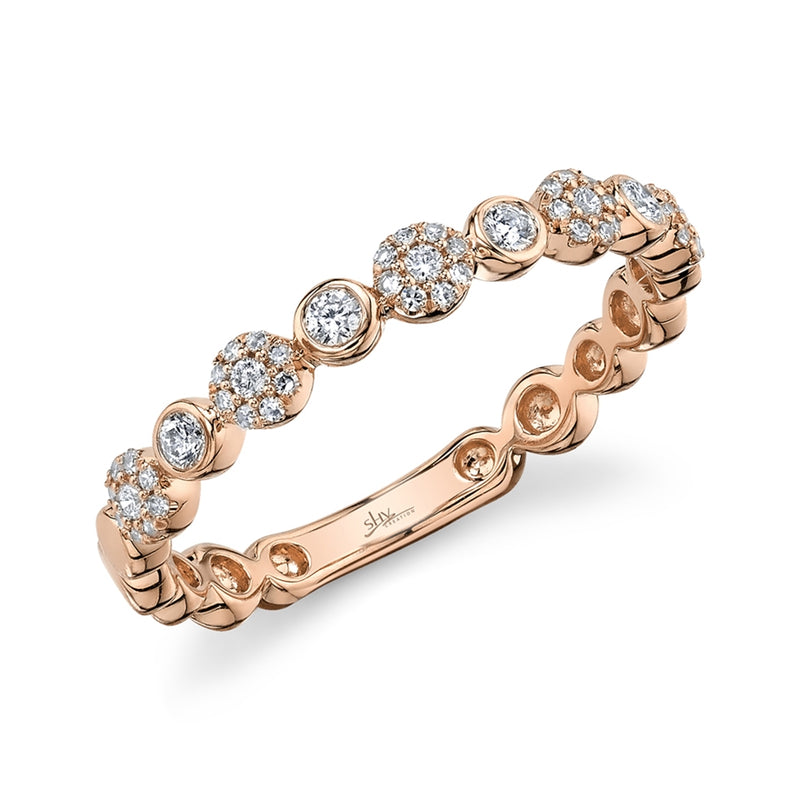 14K Yellow Gold Diamond Circles Band-Rings-Maurice's Jewelers-ROSE GOLD-