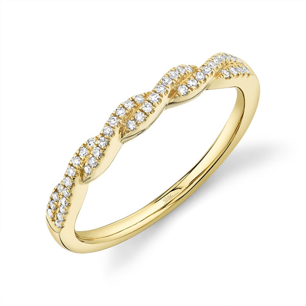 14K Rose Gold Diamond Twist Band