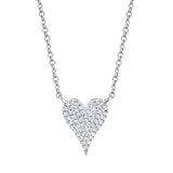 14K Rose Gold Pave Diamond Heart Necklace (Small)-Necklaces-Maurice's Jewelers-WHITE GOLD-