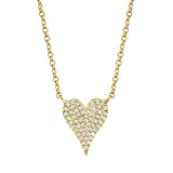 14K Rose Gold Pave Diamond Heart Necklace (Small)-Necklaces-Maurice's Jewelers-YELLOW GOLD-