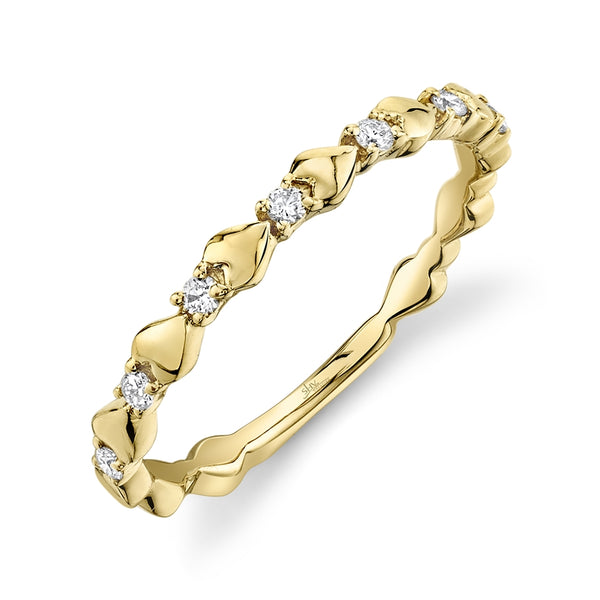 14K White Gold Diamond Lady's Hearts Band-Rings-Maurice's Jewelers-YELLOW GOLD-
