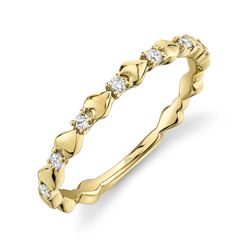 14K White Gold Diamond Lady's Hearts Band-Rings-Maurice's Jewelers-YELLOW GOLD-