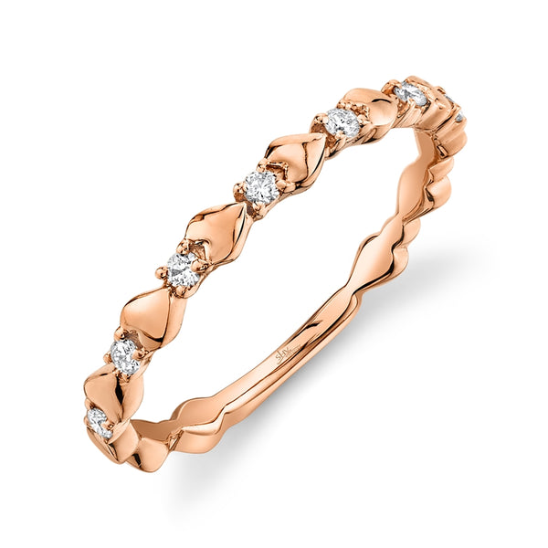 14K Rose Gold Diamond Lady's Hearts Band