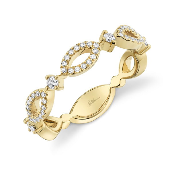 14K Yellow Gold Diamond Open Design Stackable Ring-Rings-Maurice's Jewelers-