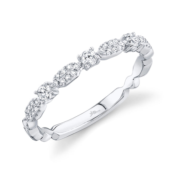 14K White Gold Diamond Stackable Ring-Rings-Maurice's Jewelers-