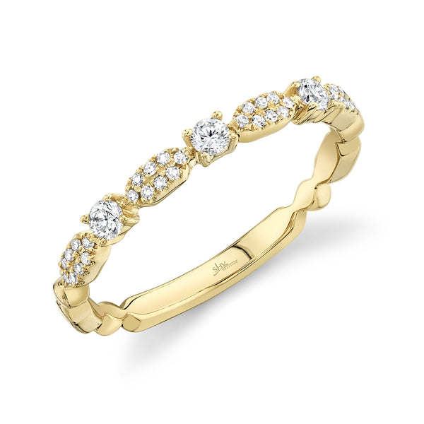14K Yellow Gold Diamond Stackable Ring-Rings-Maurice's Jewelers-