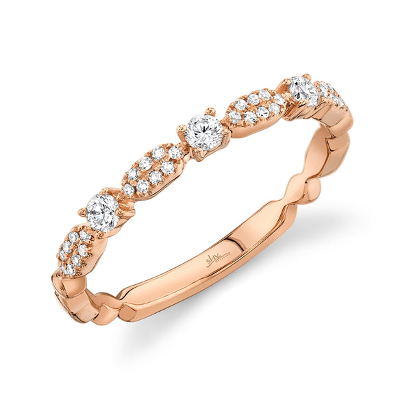14K Rose Gold Diamond Stackable Ring-Rings-Maurice's Jewelers-
