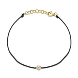 14K Yellow Gold Black String Diamond Bezel Bracelet-Bracelets-Maurice's Jewelers-BLACK-