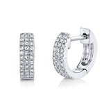 14K White Gold Pave Huggie Earring-EARRINGS-Maurice's Jewelers-WHITE GOLD-