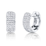 14K White Gold Diamond Pave Huggie Earring-EARRINGS-Maurice's Jewelers-WHITE GOLD-