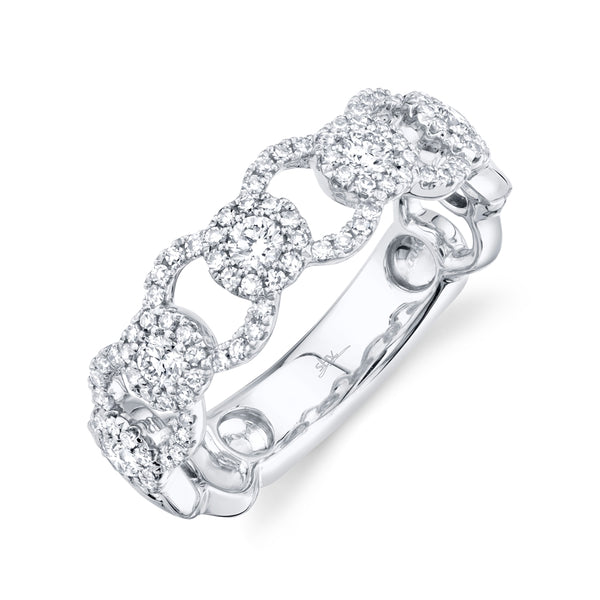 14K White Gold Diamond Halo Ring