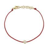 14K Yellow Gold Black String Diamond Bezel Bracelet-Bracelets-Maurice's Jewelers-RED-