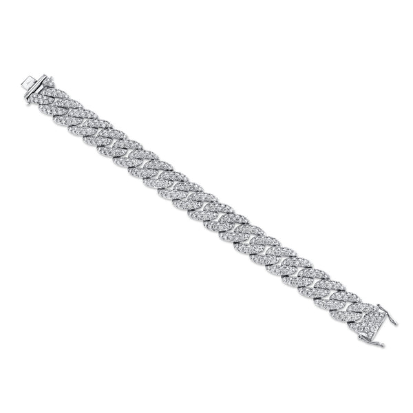 14K White Gold Diamond Pave Chain Bracelet-Bracelets-Maurice's Jewelers-WHITE GOLD-