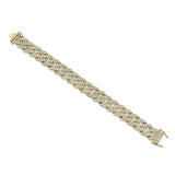 14K White Gold Diamond Pave Chain Bracelet