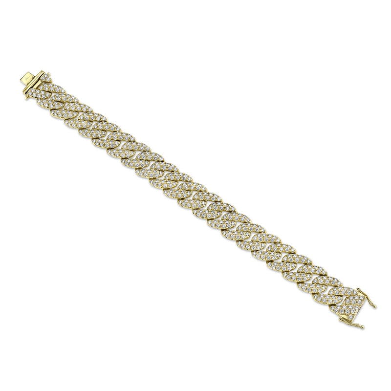 14K Yellow Gold Diamond Pave Chain Bracelet