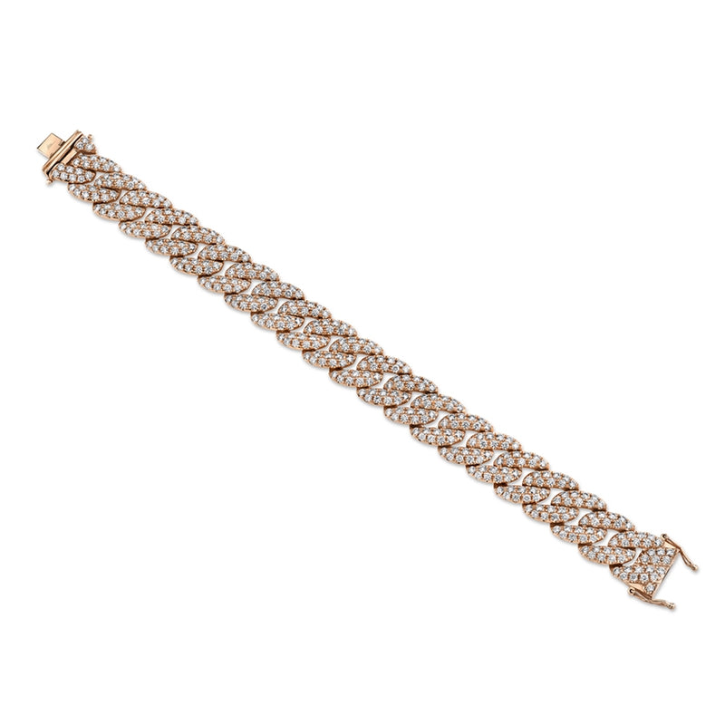 14K Rose Gold Diamond Pave Chain Bracelet