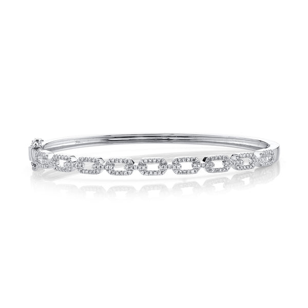 14K White Gold Diamond Link Bangle-Bangles-Maurice's Jewelers-WHITE GOLD-
