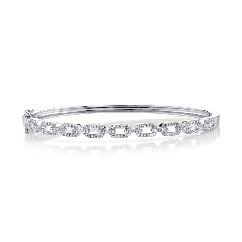 14K Yellow Gold Diamond Link Bangle-Bangles-Maurice's Jewelers-WHITE GOLD-