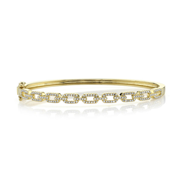 14K Yellow Gold Diamond Link Bangle