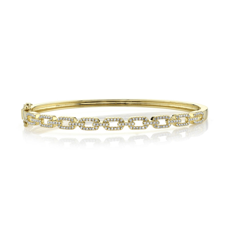 14K Yellow Gold Diamond Link Bangle-Bangles-Maurice's Jewelers-YELLOW GOLD-