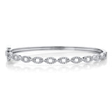14K White Gold Diamond Link Bangle-Bangles-Maurice's Jewelers-WHITE GOLD-