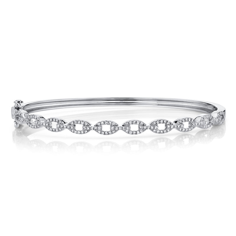 14K White Gold Diamond Link Bangle-Bangles-Maurice's Jewelers-WHITE GOLD-