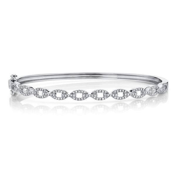 14K Yellow Gold Diamond Link Bangle-Bangles-Maurice's Jewelers-WHITE GOLD-
