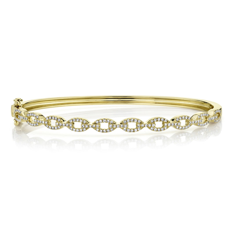14K White Gold Diamond Link Bangle-Bangles-Maurice's Jewelers-YELLOW GOLD-