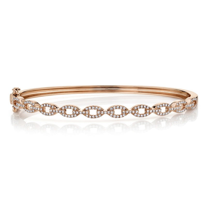 14K White Gold Diamond Link Bangle-Bangles-Maurice's Jewelers-ROSE GOLD-
