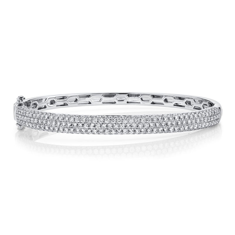 14K Rose Gold Diamond Pave Thin Bangle-Bangles-Maurice's Jewelers-WHITE GOLD-
